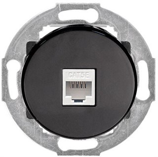 Розетка компьютерная RJ-45  Vintage 886108-1, черная 856100+885508-0 - фото 10709