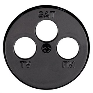 Накладка розетки  TV+FM+SAT Vintage, черная 885408-1 - фото 10725