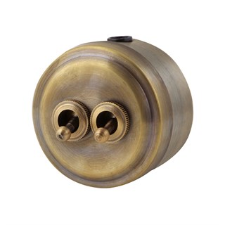 Выключатель 2-х тумблерный ретро, Бронза, VINTAGE Metal, М2-12-30 М2-12-30 - фото 10750