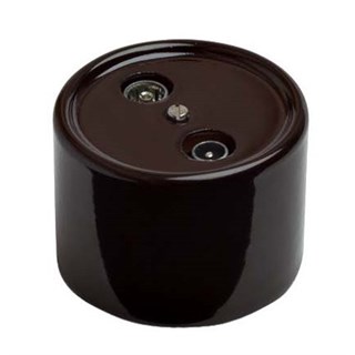Розетка пластиковая ретро R/TV-Sat Коричневая, Bironi B1-304-22 B1-304-22 - фото 10985