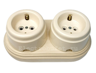 Комплект керамические розетки+подложка Арбат Inetrior Electric bu-6002 - фото 12080