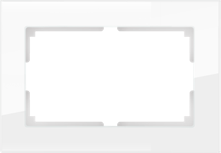 Рамка для двойной розетки (белый,стекло) W0081101 W0081101 - фото 12538