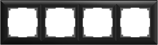 Рамка на 4 поста (черный матовый) W0042208 W0042208 - фото 12596