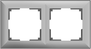 Рамка на 2 поста (серебряный) W0022206 W0022206 - фото 12598