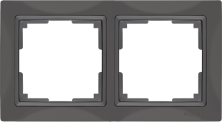 Рамка на 2 поста (серо-коричневый, basic) W0022007 W0022007 - фото 12622