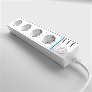 Розеточный блок 4-х местный + 3 USB белый WL20-04-03 WL20-04-03 Белый - фото 13077