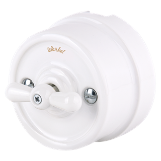Переключатель одноклавишный (белый) Ретро Werkel W5612001 W5612001 - фото 13081