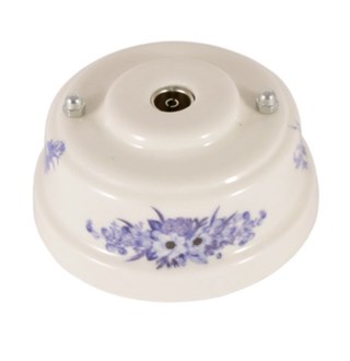 Розетка ТВ ретро керамическая синие цветы, Leanza Fiori VIola РТОВС РТОВС - фото 13440