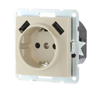 Розетка Бежевая с з/к с двумя USB LK60 LK STUDIO 868001 868001 - фото 15456