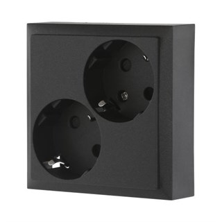 Розетка двойная с з/к с защитными шторками (черная) LK80 LK STUDIO 843508 843508 - фото 15888