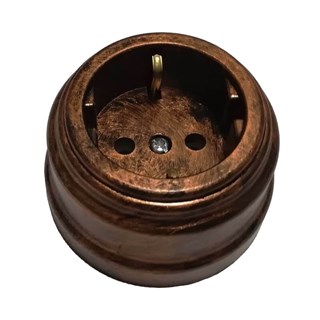 Розетка ретро пластиковая Медь Retro Design bu1000rd-м bu1000rd-м - фото 17341