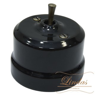 Тумблерный ретро выключатель Черный Lindas 34415-B 34415-B - фото 17401