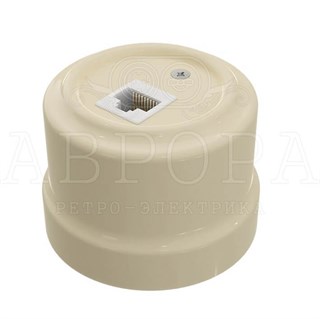 Ретро розетка для интернета RJ45,  Слоновая кость, серия Аврора Мезонин GE70342-02 GE70342-02 - фото 17464