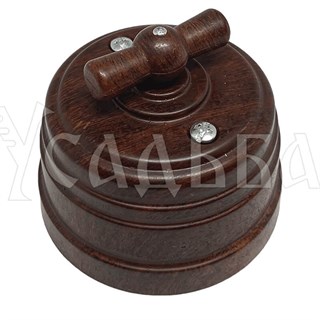 Выключатель ретро пластиковый Орех Мезонин GE30404-14 GE30404-14 - фото 17730