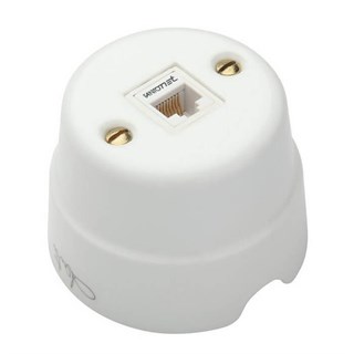 Ретро розетка информационная белая Fanton Country 84016-8218 84016-8218 - фото 17753