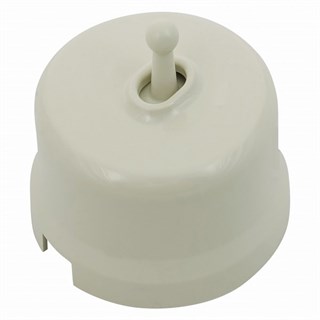 Ретро выключатель тумблерный, пластиковый, Слоновая кость, Bironi B1-23*-211 B1-23*-211 - фото 17805