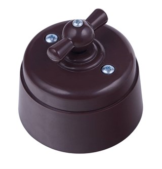 Ретро выключатель поворотный, пластиковый, коричневый, Вектор Interior Electric ВПВ-012-03 ВПВ-012-03 - фото 21508