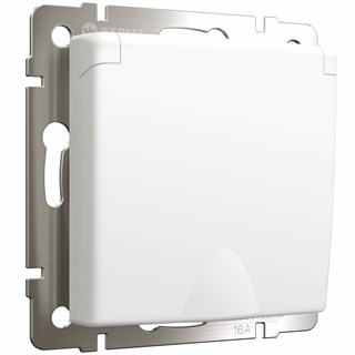 Розетка с заземлением и шторками c крышкой IP44 (белый матовый) W1171261 W1171261 - фото 21826