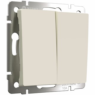Выключатель двухклавишный (айвори матовый) W1120062 W1120062 - фото 21973