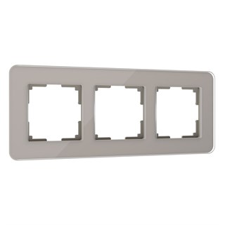 Рамка из стекла на 3 поста Elite дымчатый W0032417 W0032417 - фото 22036