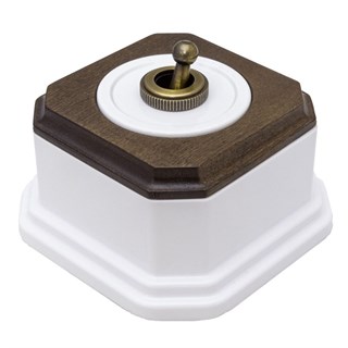 Выключатель ретро пластиковый тумблерный фигурный Salvador PL41.2WT.DK PL41.2WT.DK - фото 22184