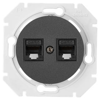 Розетка 2-я компьютерная, РК216-6312 графит, Прованс, Bylectrica РК216-6312 графит - фото 23108