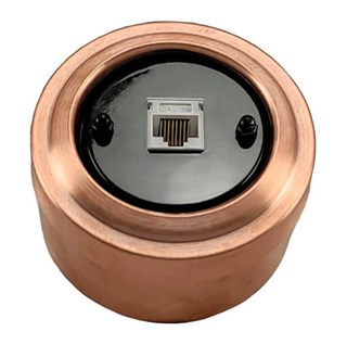 Ретро розетка компьютерная RJ45, Cat.5E, Медь, VINTAGE Metal М1-27-23 М1-27-23 - фото 23157