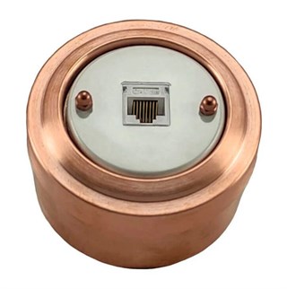 Ретро розетка компьютерная RJ45, Cat.5E, Медь, VINTAGE Metal М1-27-24 М1-27-24 - фото 23158
