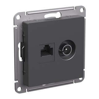 Базальт Розетка двойная ТВ + компьютерная RJ45, кат. 5Е Systeme Electric AtlasDesign ATN001489 ATN001489 - фото 25351