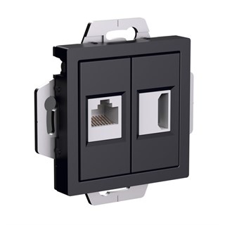 Карбон Розетка двойная HDMI+RJ45, кат.5Е, механизм Systeme Electric AtlasDesign ATN001082 ATN001082 - фото 25358