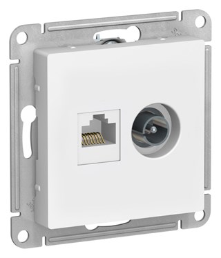 Лотос Розетка двойная ТВ + компьютерная RJ45, кат. 5Е Systeme Electric AtlasDesign ATN001389 ATN001389 - фото 25361