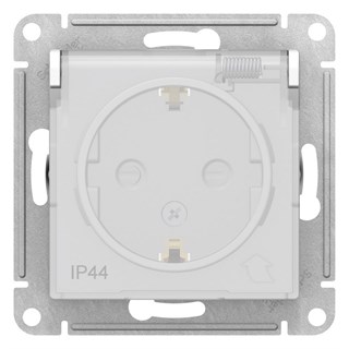 Aqua Бел Розетка с/з со шторками с крышкой, 16А, IP44, механизм Systeme Electric AtlasDesign ATN440146 ATN440146 - фото 25365