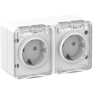 Profi54 Наруж Белый Розетка 2-ая с/з со шт., 16А 250B IP54 Systeme Electric AtlasDesign ATN540126 ATN540126 - фото 25376
