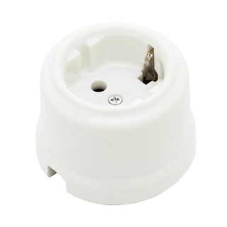 Розетка с заземлением  цвет белый, Retrika RS-80001 RS-80001 - фото 8631