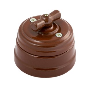 Выключатель фарфоровый ретро, коричневый, МезонинЪ, GE70404-04 GE70404-04 - фото 9251