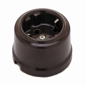Розетка керамическая с заземлением Коричневая 060-998 Sun-lumen 060-998