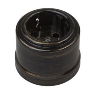 Розетка ретро пластиковая Бронза Bironi B1-101-25 B1-101-25
