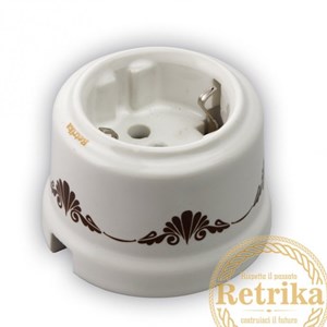 Розетка керамическая Декор коричневый №1, Retrika RS-800001 RS-800001
