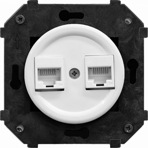 Розетка RJ45 информационная + накладка "Шедель", белый, Bironi B3-302-21 B3-302-21