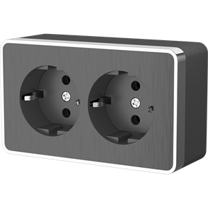 Розетка двойная с заземлением Gallant (графит рифленый) W5072104 W5072104
