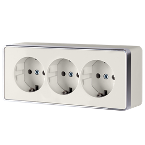 Розетка тройная с заземлением и шторками Gallant (слоновая кость) W5073103 W5073103