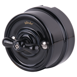 Переключатель одноклавишный  (черный) Ретро Werkel W5612008 W5612008