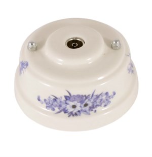 Розетка ТВ ретро керамическая синие цветы, Leanza Fiori VIola РТОВС РТОВС