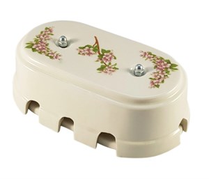 Коробка распределительная ретро фарфоровая розовые цветы Leanza Fiori Rosa КР8РС КР8РС