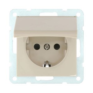 Розетка с крышкой Бежевая с з/к и защитными шторками LK60 LK STUDIO 863401 863401