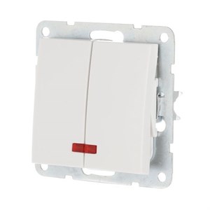 ВЫКЛЮЧАТЕЛЬ ДВУХКЛАВИШНЫЙ С ИНДИКАЦИЕЙ LK60 LK STUDIO 861204 861204
