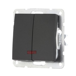 ВЫКЛЮЧАТЕЛЬ ДВУХКЛАВИШНЫЙ С ИНДИКАЦИЕЙ LK60 LK STUDIO 861208 861208
