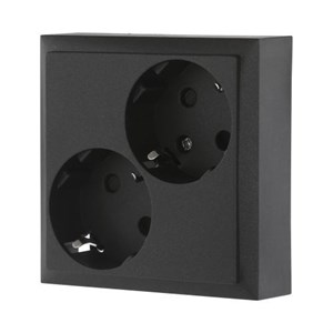 Розетка двойная с з/к с защитными шторками (черная) LK80 LK STUDIO 843508 843508