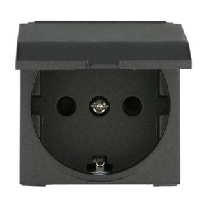 Розетка с крышкой с з/к и защитными шторками Черный LK45 LK STUDIO 851508 851508