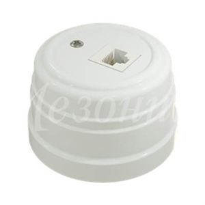Розетка пластиковая ретро компьютерная RJ45 Белая Мезонин GE30341-01 GE30341-01